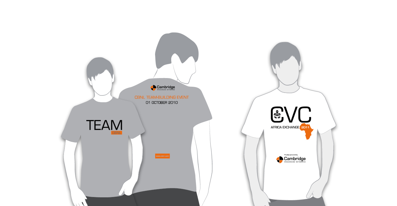 T-Shirt Design for Cambridge Broadband Networks Branding by 2idesign Graphic Design Agency Cambridge